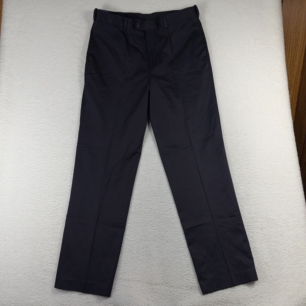 Perry Ellis Portfolio Pants 36x34 Dark Navy Khaki Chino No Iron Wrinkle Free NWT